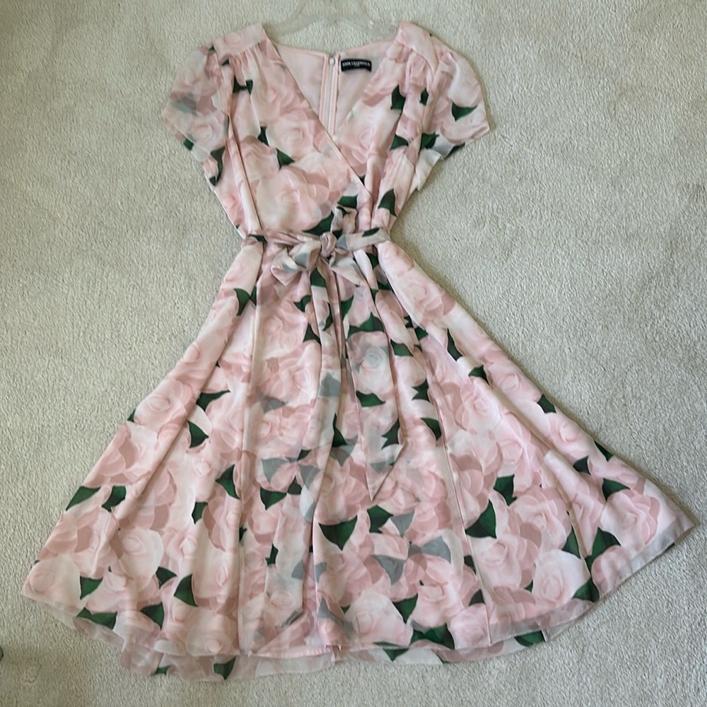 Karl Lagerfeld Paris, Pink Floral Chiffon Dress, 12